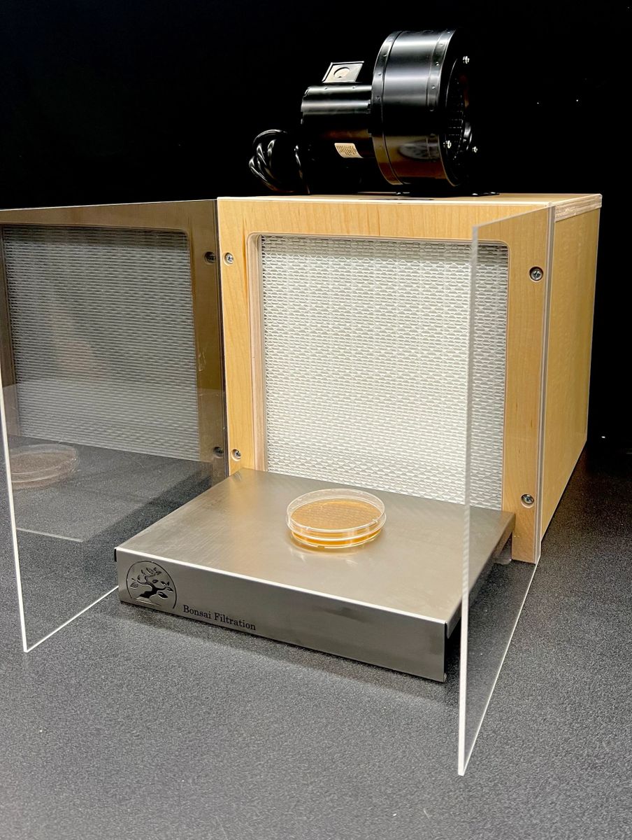 Bonsai 12"x12" Horizontal Laminar Flow Hood for Mycology Clear Finish
